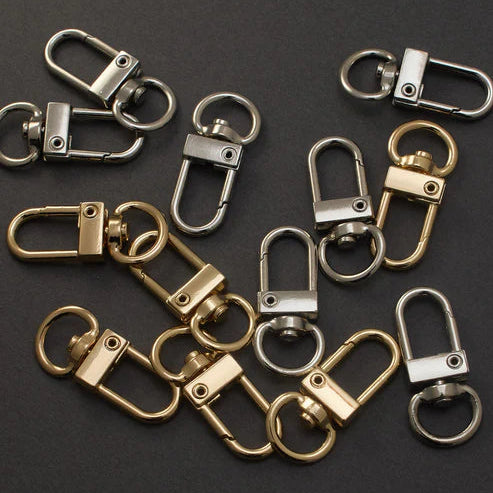 スナップフック 約14mm×30mm mg241業務用 問屋 お徳用 作家 バッグ カバン 金具 フック ゴールド シルバー ブラック キーホルダー パーツ 持ち手 ショルダー 回転 クリップ DIY ハンドメイド 手芸 手作り