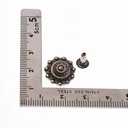 丸型 飾りカシメ 直径13mm 10組 合金製 バッグ用金具 MG0040