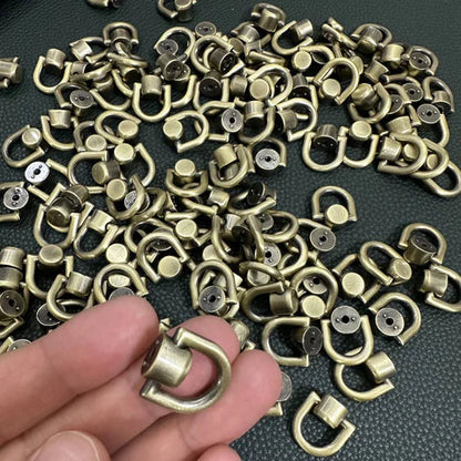 トチカン ネジ式 頭直径約10mm 4個入り ドロップ ハンドル　組ねじ　スクリュー リベット　スマホケース、ポーチやバッグの持ち手 接続金具に。ショルダーストラップの留め具に、手カンギボシドロップハンドル　バッグ留め 革細工 パーツ レザークラフト　ネジ検品作業済