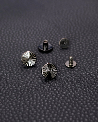 ネジ式ギボシ 真鍮製 頭直径10mm 5個組 シルバー/ゴールド/黒ニッケル MG0133