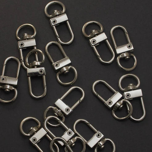 スナップフック　約14mm×30mm mg241業務用 問屋 お徳用 作家 バッグ カバン 金具 フック ゴールド シルバー ブラック キーホルダー パーツ 持ち手 ショルダー 回転 クリップ DIY ハンドメイド 手芸 手作り