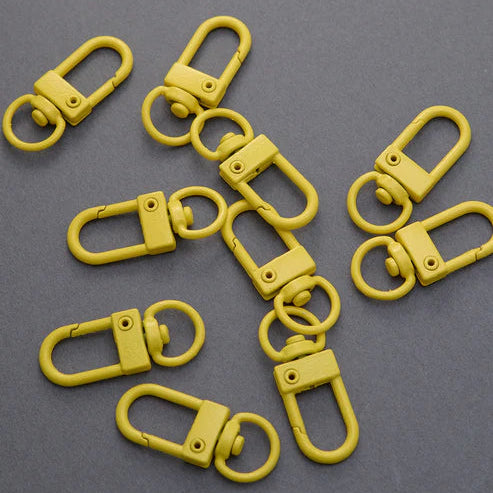 カラースナップフック　約14mm×30mm mg242業務用 問屋 お徳用 作家 バッグ カバン 金具 フック ゴールド シルバー ブラック キーホルダー パーツ 持ち手 ショルダー 回転 クリップ DIY ハンドメイド 手芸 手作り