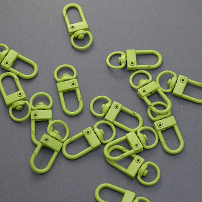 カラースナップフック　約14mm×30mm mg242業務用 問屋 お徳用 作家 バッグ カバン 金具 フック ゴールド シルバー ブラック キーホルダー パーツ 持ち手 ショルダー 回転 クリップ DIY ハンドメイド 手芸 手作り