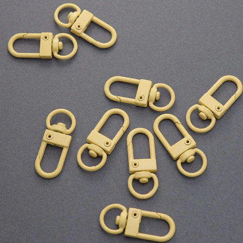 カラースナップフック　約14mm×30mm mg242業務用 問屋 お徳用 作家 バッグ カバン 金具 フック ゴールド シルバー ブラック キーホルダー パーツ 持ち手 ショルダー 回転 クリップ DIY ハンドメイド 手芸 手作り