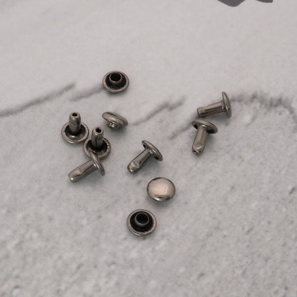 両面カシメ 6mm 鉄製 100個入り レザークラフト金具 mg0001-6