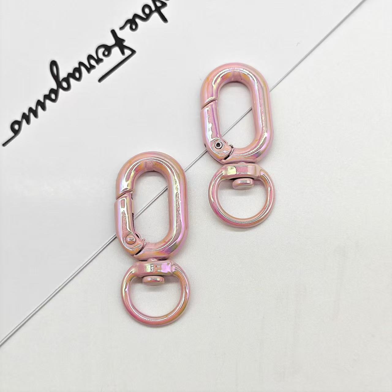 カラーカラビナ 丸型 直径約16mm 5個入り バッグ金具 キーリング ハンドメイド