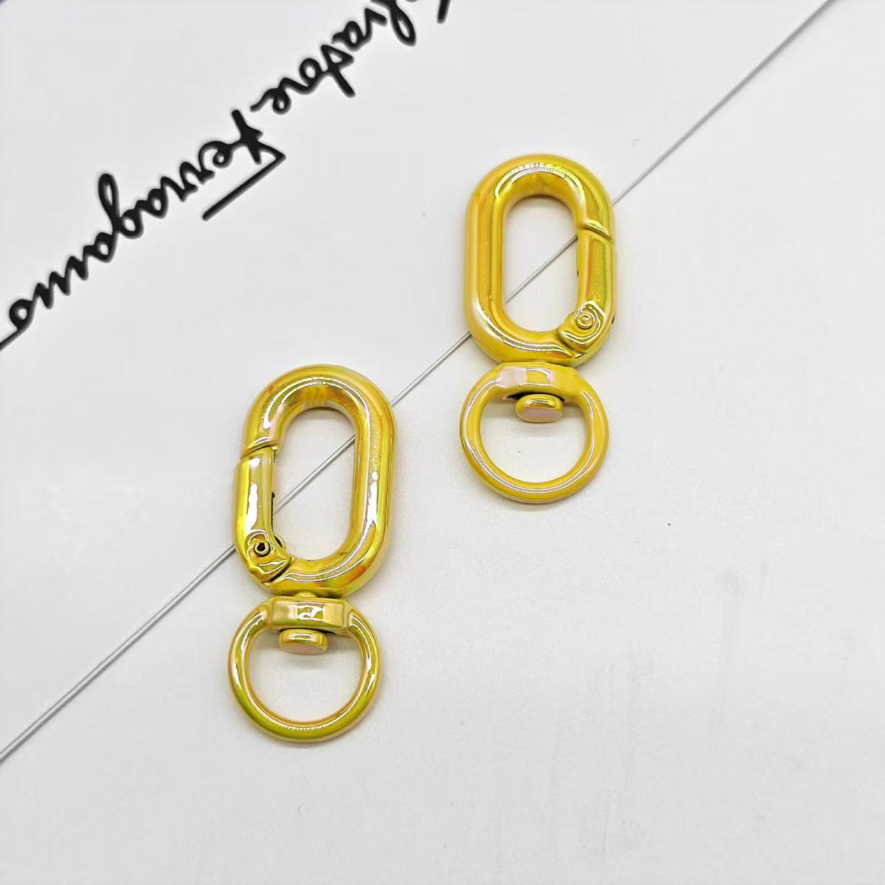 カラーカラビナ 丸型 直径約16mm 5個入り バッグ金具 キーリング ハンドメイド