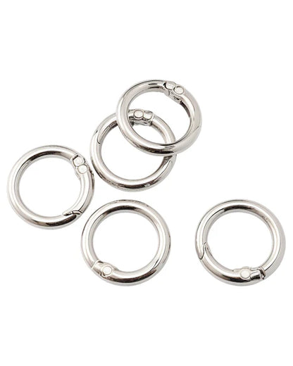 カラビナ 丸型 キーリング 直径約25mm 5個入り mg0079-25 アウトドア キャンプ 釣り 登山 キーホルダー おしゃれ 財布 ケース アルミ からびな キーホルダーリング ダルマ フック バイク 防災 グッズ　ラウンド部品 ハンドメイド 接続金具 アクセサリーパーツ
