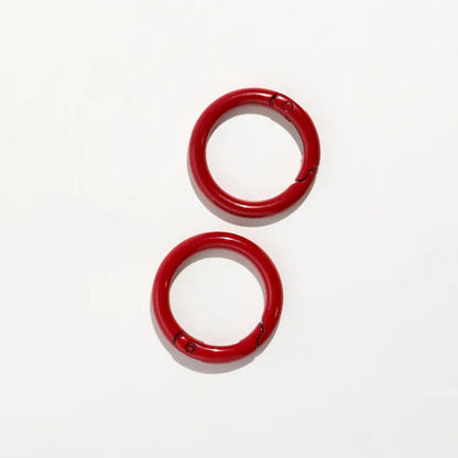 カラーカラビナ 丸型 直径約35mm 5個入り mg0214マットブラック アウトドア キャンプ 釣り 登山 キーホルダー おしゃれ 財布 ケース アルミ カラビナ キーホルダーリング ダルマ 防災 グッズ　部品 ハンドメイド 接続金具 アクセサリーパーツ