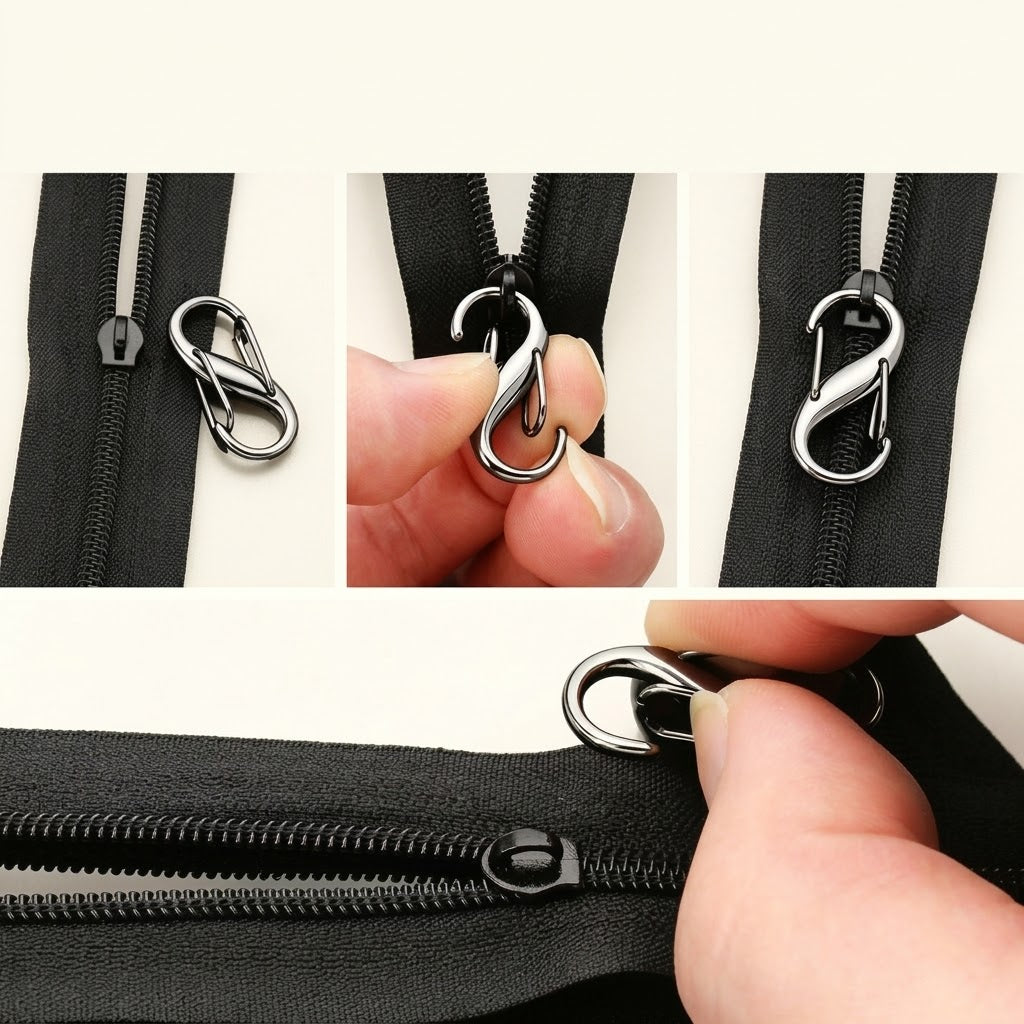 S字カラビナ 合金製 終28×13mm 5個入り 5色 キーホルダー バッグ金具 mg0126