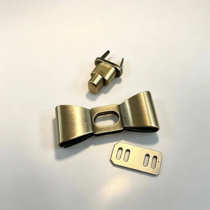 リボン型バッグ金具 留め具 55mm メタルパーツ 4色 ハンドメイド DIYmg1155