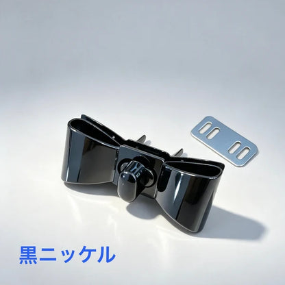 リボン型バッグ金具 留め具 55mm メタルパーツ 4色 ハンドメイド DIYmg1155