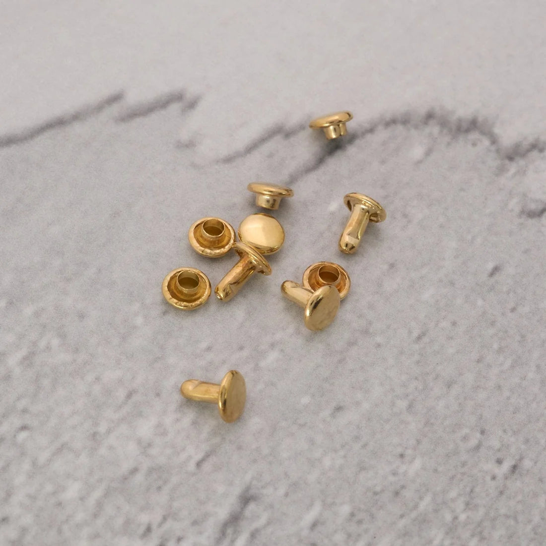 両面カシメ 6mm 鉄製 100個入り レザークラフト金具 mg0001-6
