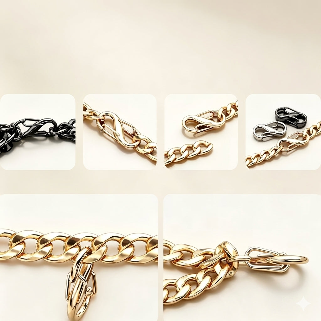 S字カラビナ 合金製 終28×13mm 5個入り 5色 キーホルダー バッグ金具 mg0126