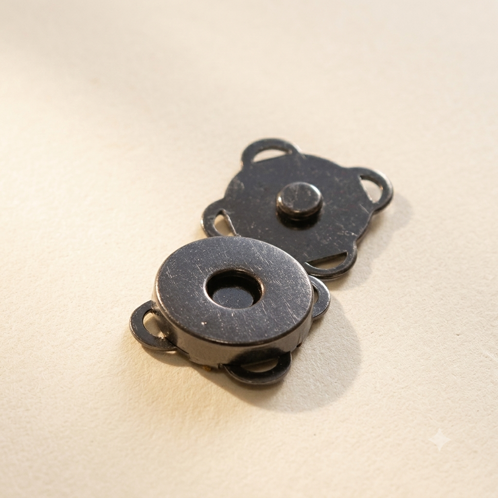 マグネットホック 縫い付けタイプ 直径18mm 10組入り | mg0092-1 鉄製 レザークラフト用