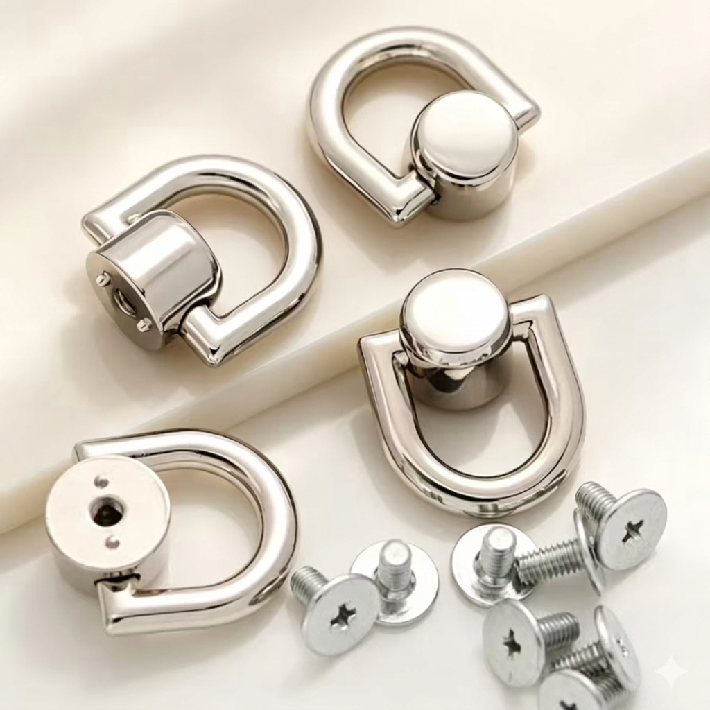 トチカン ネジ式 頭直径約10mm 4個入り mg0145 バッグ持ち手・ショルダー接続金具 レザークラフト用