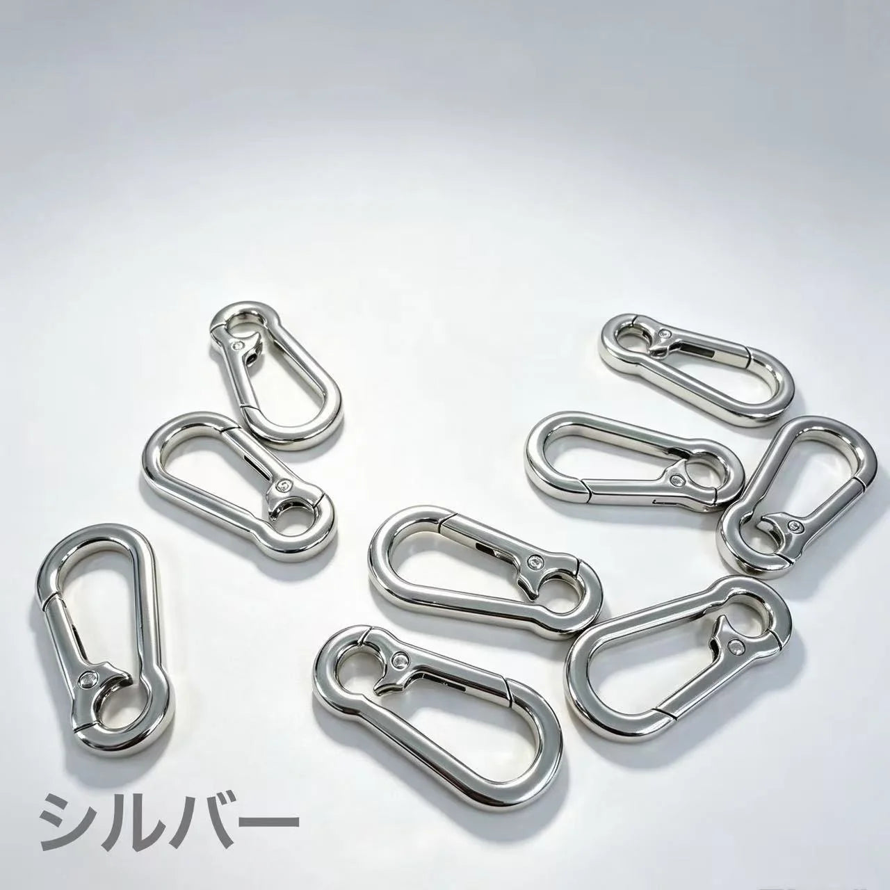 高級ナスカン 45mm シルバー 2個入り 合金製 バッグ金具 レザークラフト DIYmg020-45