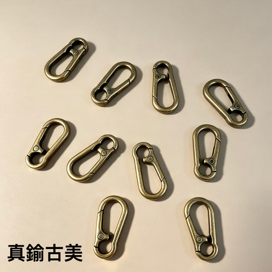 高級ナスカン真鍮古美 37mm 2個入り バッグ レザークラフト用 フック金具mg020-37